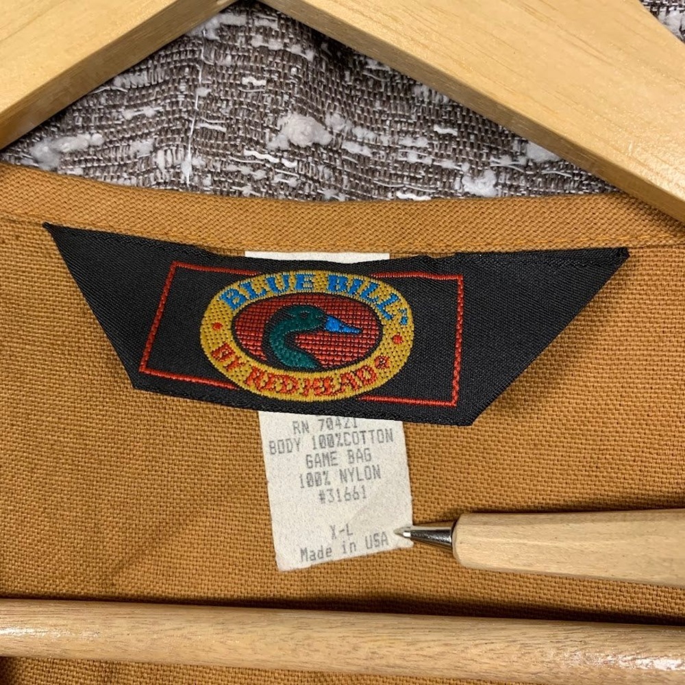Vtg Blue Bill Canvas Hunting Vest Brown Zip Front Utility Cargo Pockets Men's XL - Picture 3 of 8